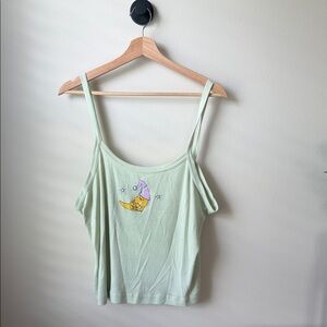 Vintage Light Green Moon Graphic Cami Tank Top
